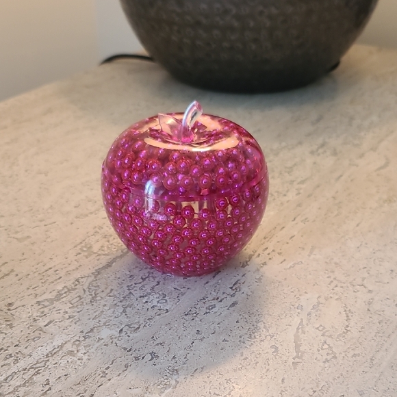 Vibrant Pink Beaded Apple - Picture 3 of 9